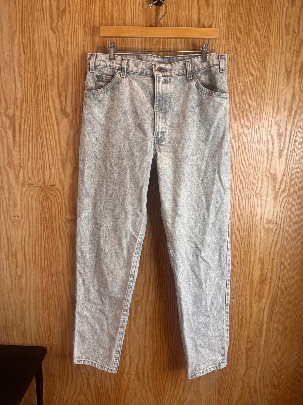 Vtg Pants 1990's Levi's 550 Black Tab ACID STONE Wash Jeans Gray 34x31.5